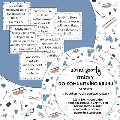 Otázky do komunitního kruhu - zimní sporty a radovánky