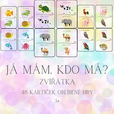 Já mám. Kdo má? 48 kartiček zvířátek