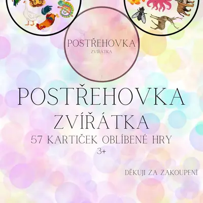 Postřehová hra - zvířátka - 57 kartiček