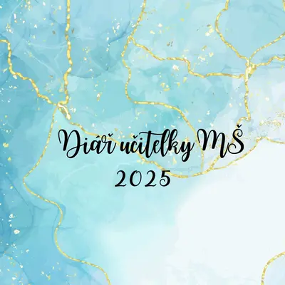 Učitelský diář 2025 - Zápisník na rok 2025 pro učitelky MŠ - modrý mramorový