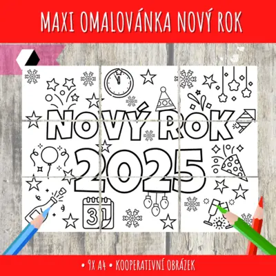 Kooperativní maxiomalovánka - Nový rok