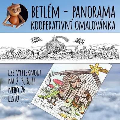 Betlém - velká kooperativní omalovánka - panorama