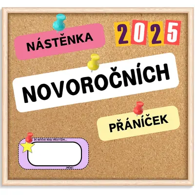 Novoroční přáníčka na nástěnku