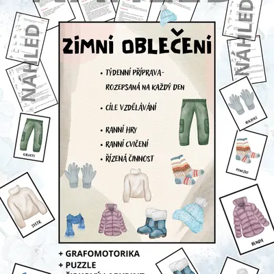 Kompletní týdenní tematická příprava- ZIMNÍ OBLEČENÍ