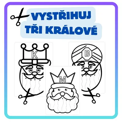 ✂️ Vystřihování - vousy Tři králové