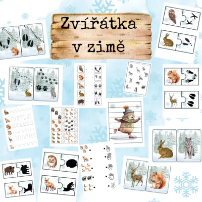 ❄️🐗ZVÍŘÁTKA V ZIMĚ 🦡❄️🪵