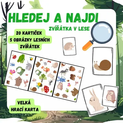 Najdi a hledej - zvířátka v lese