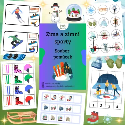 Zima a zimní sporty - Soubor pomůcek 