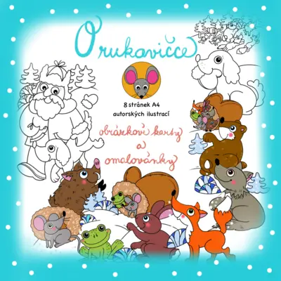 O rukavičce - obrázkové karty a omalovánky