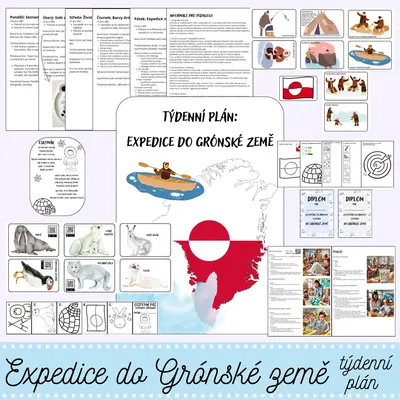 Eskymáci a Grónsko - Expedice do Grónské země - Týdenní plán
