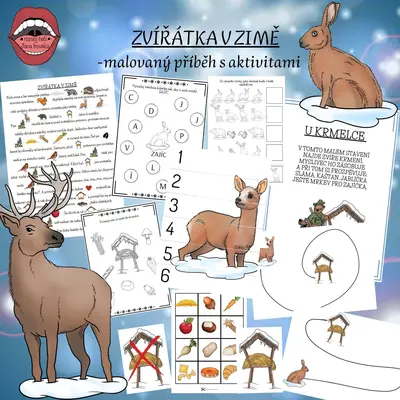 ZVÍŘÁTKA V ZIMĚ: malovaný příběh s aktivitami