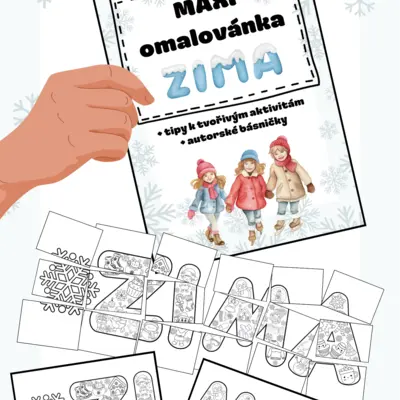 ZIMA- MAXI omalovánka+ 2x bonus
