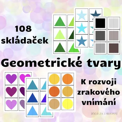 GEOMETRICKÉ TVARY - 108 skládaček