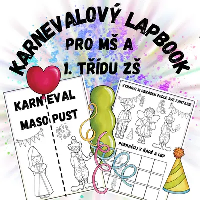 Karnevalový (masopustní) lapbook pro MŠ a 1. třídu ZŠ