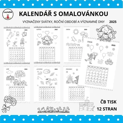 KALENDÁŘ S OMALOVÁNKOU 2025