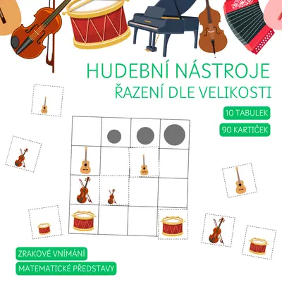 HUDEBNÍ NÁSTROJE - řazení dle velikosti