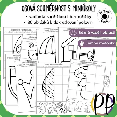 Osová souměrnost s miniúkoly - dokreslovačky