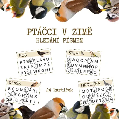 PTÁČCI V ZIMĚ - hledání písmen