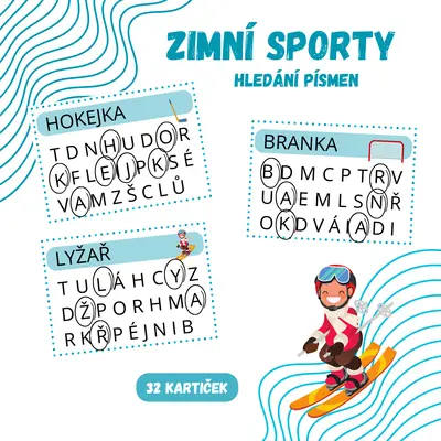 ZIMNÍ SPORTY - hledání písmen