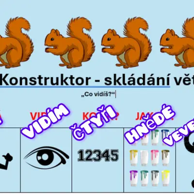 Konstruktor - skládání vět „Co vidíš?“ 