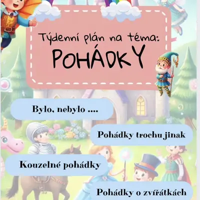 Pohádky - týdenní plán, přípravy
