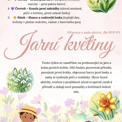 Jaro - jarní květiny (přípravy, sada aktivit)
