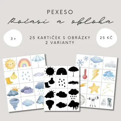 Pexeso - počasí a obloha