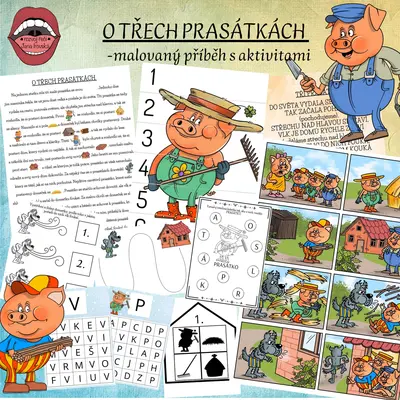 O TŘECH PRASÁTKÁCH: malovaný příběh s aktivitami