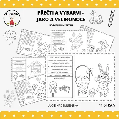PŘEČTI A VYBARVI - JARO A VELIKONOCE
