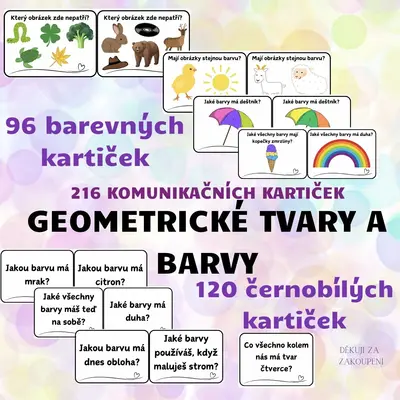 BARVY A GEOMETRICKÉ TVARY - 216 otázek do komunitního kruhu