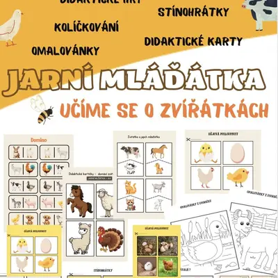 Zvířata a mláďata - didaktické hry, karty, skládačky