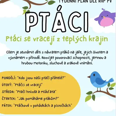 Ptáci - jaro, návrat ptáků, den ptactva