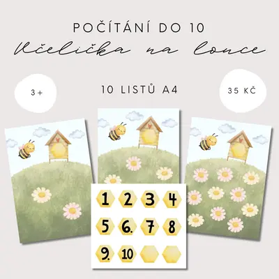 Počítání od 1 do 10 - Včelka na louce