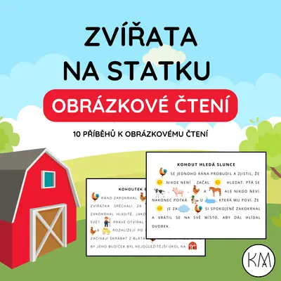 ZVÍŘATA NA STATKU - OBRÁZKOVÉ ČTENÍ