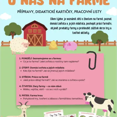 Farma - přípravy, sada aktivit, PL (zvířata, mláďata)