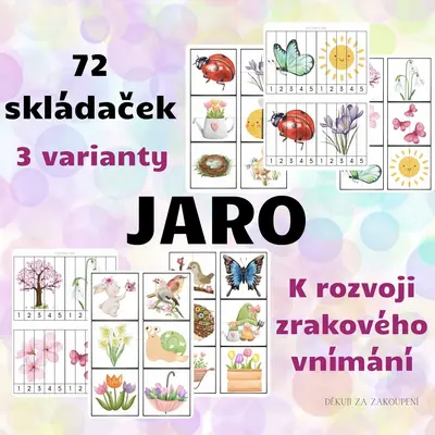 JARO - 3 varianty skládaček (72 skládaček)
