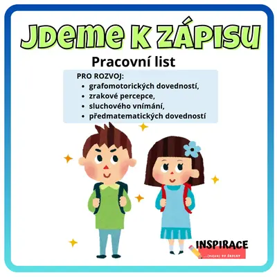 Jdeme k zápisu - pracovní list (zdarma)