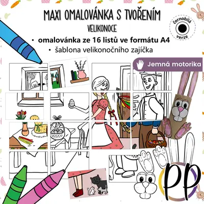 Velikonoce - maxi omalovánka s tvořením