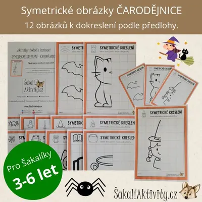  Symetrické obrázky/kreslení - ČARODĚJNICE 