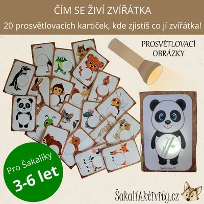  PROSVĚTLOVACÍ OBRÁZKY - Čím se živí zvířátka? 