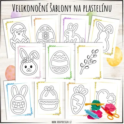 Velikonoční šablony na plastelínu