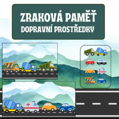 Zraková paměť - Dopravní prostředky - TUFF TRAY