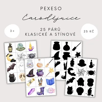 Pexeso - Čarodějnice 