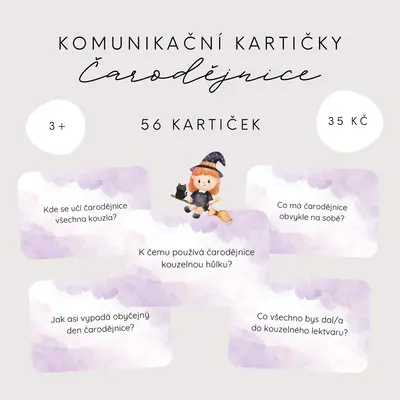 Komunikační kartičky - Čarodějnice