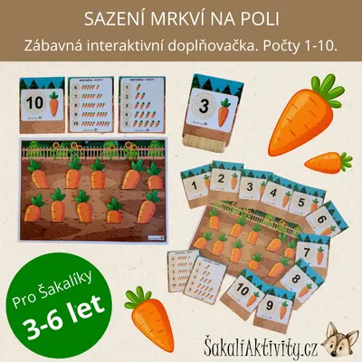  SAZENÍ MRKVÍ NA POLI - přiřazování, počty do 10 