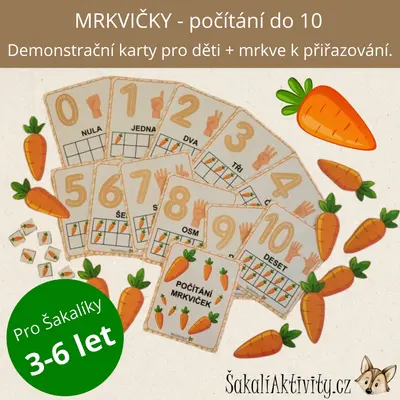  MRKVIČKY - počítání do 10 - demonstrační karty 