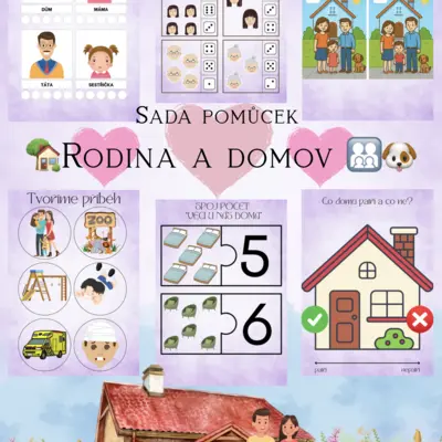 🏡 Sada pomůcek „Rodina a domov“ 👨‍👩‍👧‍👦🐶
