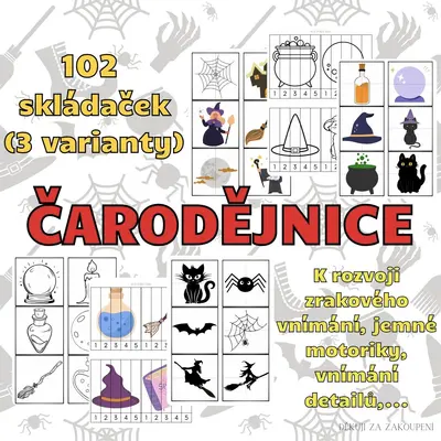ČARODĚJNICE - 102 skládaček (3 varianty)