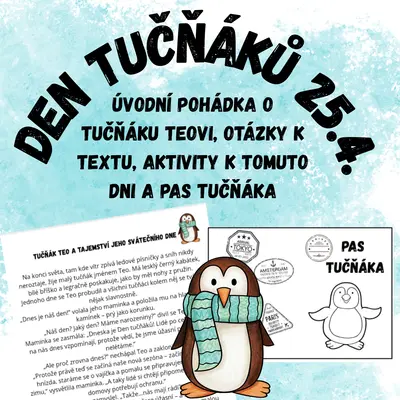Den tučňáků 25. 4.  - pohádka, otázky, aktivity