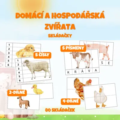 DOMÁCÍ A HOSPODÁŘSKÁ ZVÍŘATA - skládačky